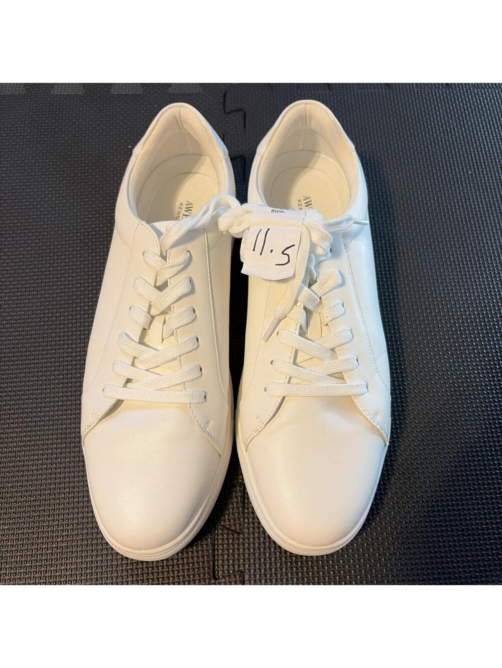 Kenneth Cole Awearness Mens Size 11.5 Sneakers Shoes White Leather New